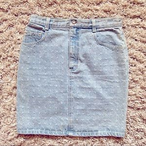 Vintage Bleans Distressed Detail Jean Skirt